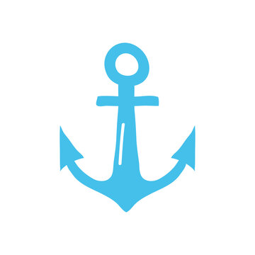 anchor icon image, flat style