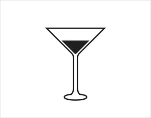 wine glass icon, illustration, logo design