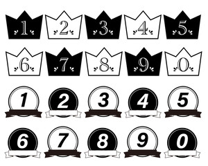 ランキングで使えるモノクロ調の数字アイコン