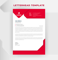 Letterhead Template With Red Color