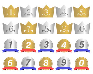 ランキングで使えるメタリックな数字アイコン