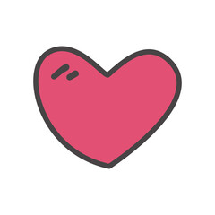 Heart line and fill style icon vector design