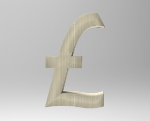 Pound sterling sign isolated GBP 3d render
