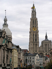 Fototapeta na wymiar Brussells, Belgium, Tour Inimitable is the city hall's tower 