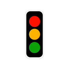 TRAFFIC SIGN WITH RED, ORANGE, GREEN LIGHT