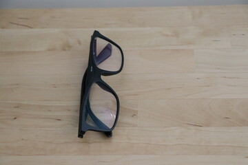 glasses on a table