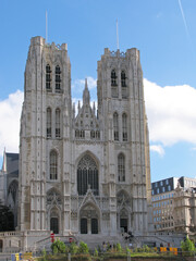Fototapeta premium Bruxelles, Belgium, Cathedral St Michel et Gudule 