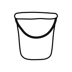 summer concept, bucket toy icon, line style