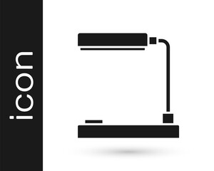 Grey Table lamp icon isolated on white background. Table office lamp. Vector Illustration.