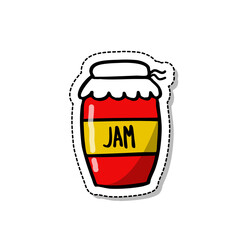 Obraz premium jam doodle icon, vector color sticker illustration