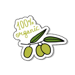 olives doodle icon, vector color sticker illustration