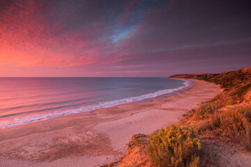 Sunset at Maslin Beach near Adelaide, South Australia.  Maslin's is Australia's first official nude beach.