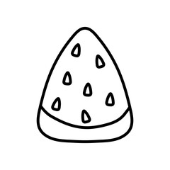 watermelon slice icon, line style