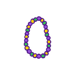Mardi Gras beads doodle icon, vector illustration