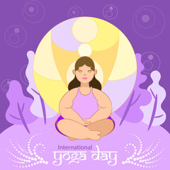 Chubby Modern woman meditation illustration