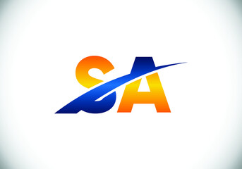 Initial Monogram Letter S A Logo Design Vector Template. S A Letter Logo Design
