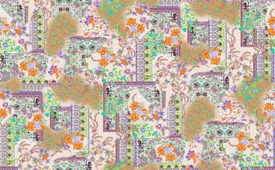 Beautiful vintage floral seamless for your business. Colorful Paisley pattern for textile.
