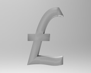 Obraz premium Pound sterling sign isolated GBP 3d render 