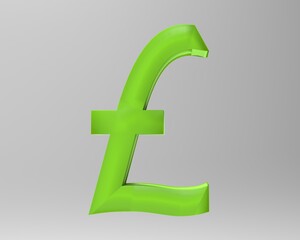 Obraz premium Pound sterling sign isolated GBP 3d render 