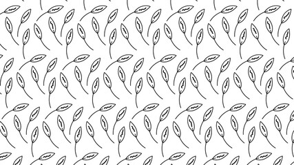 Leaf seamless background on white background. Vector illustration.