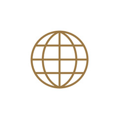 brown earth globe icon simple