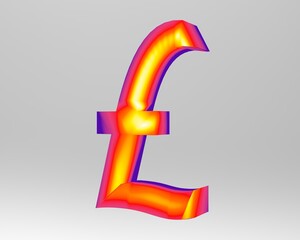 Pound sterling sign isolated GBP 3d render

