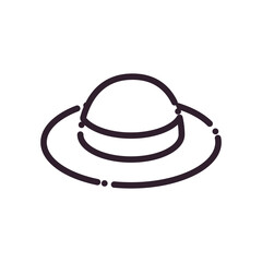 Isolated female hat line style icon vector design