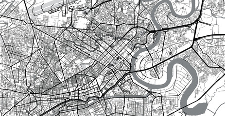 Fototapeta na wymiar Urban vector city map of Ho Chi Minh City, Vietnam