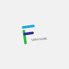 letter f simple logo illustration of a color icon. vector design
