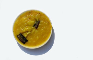 Mango Chutney or Sauce in A Plate Isolated on White Background With Copy Space for Texts Writing