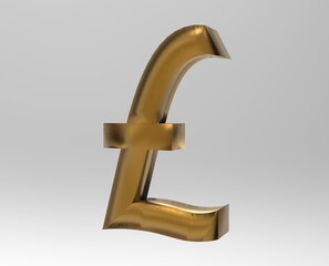 Pound sterling sign isolated GBP 3d render
