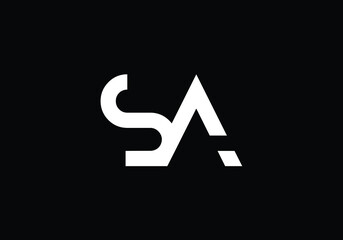 Initial Monogram Letter S A Logo Design Vector Template. S A Letter Logo Design
