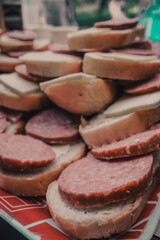 salami and cheese sandwich