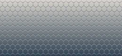 Vector abstract, geometric background, metallic gray hexagonal shapes on a metall background. For banner, print design, social networks, place for text. Copyspace.