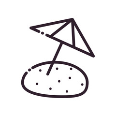 Isolated striped umbrella line style icon vector design