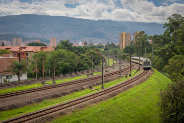 Fototapeta na wymiar Medellín, Antioquia / Colombia. February 25, 2019. The Medellín metro is a massive rapid transit system that serves the city