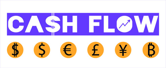 Cash flow word and currencies