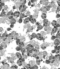 Floral seamless pattern with different flowers and leaves. Botan