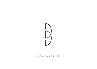 Letter Initial B logo design inspiration with line art style