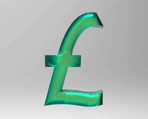 Obraz premium Pound sterling sign isolated GBP 3d render 