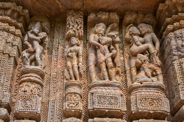 detail of the hindu men and women a konark sun temple