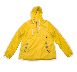 trendy yellow raincoat isolated on a white background