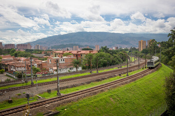 Medellín, Antioquia / Colombia. February 25, 2019. The Medellín metro is a massive rapid transit system that serves the city