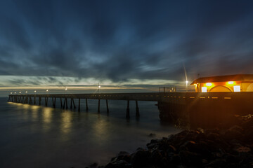 Clouds Moving over the Pier. Pacifica Municipal Pier, Pacifica, California, USA.

