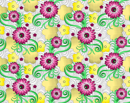 abstract flower pattern with colorful background for multi purpo © Ashash