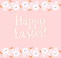 Rabbit with carrot. Farm concept. Easter illustration.