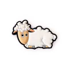 Magnetic souvenir «Little lamb» from Slovakia isolated on white background