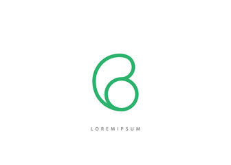 Letter Initial B logo design inspiration with line art style