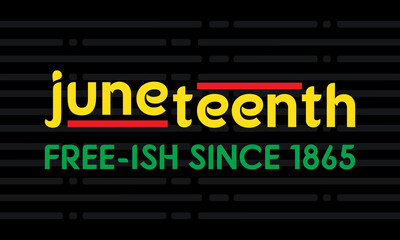 Fototapeta na wymiar Juneteenth Freedom Day. African-American Independence Day, June 19. Juneteenth Celebrate Black Freedom. T-Shirt, banner, greeting card design. 