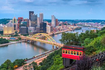 Pittsburgh, Pennsylvania, USA Downtown - obrazy, fototapety, plakaty